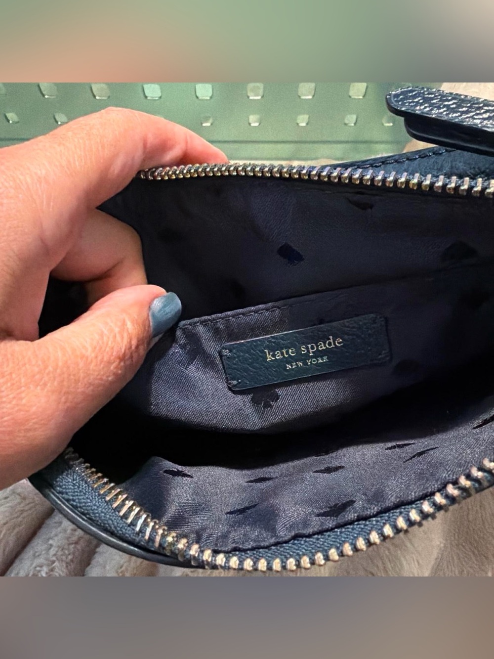 kate spade Navy Leather Zip Crossbody - Picture 2 of 3